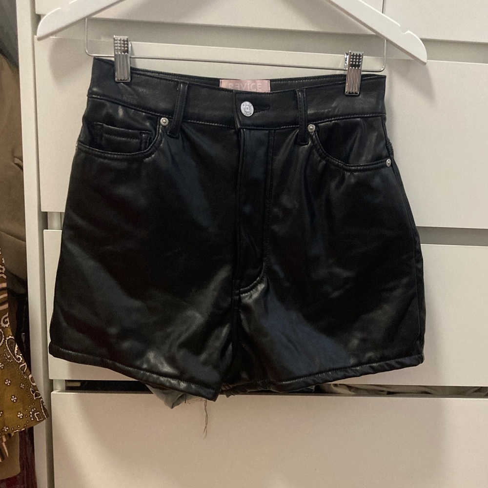 Revive faux leather high waisted shirt-new worn!